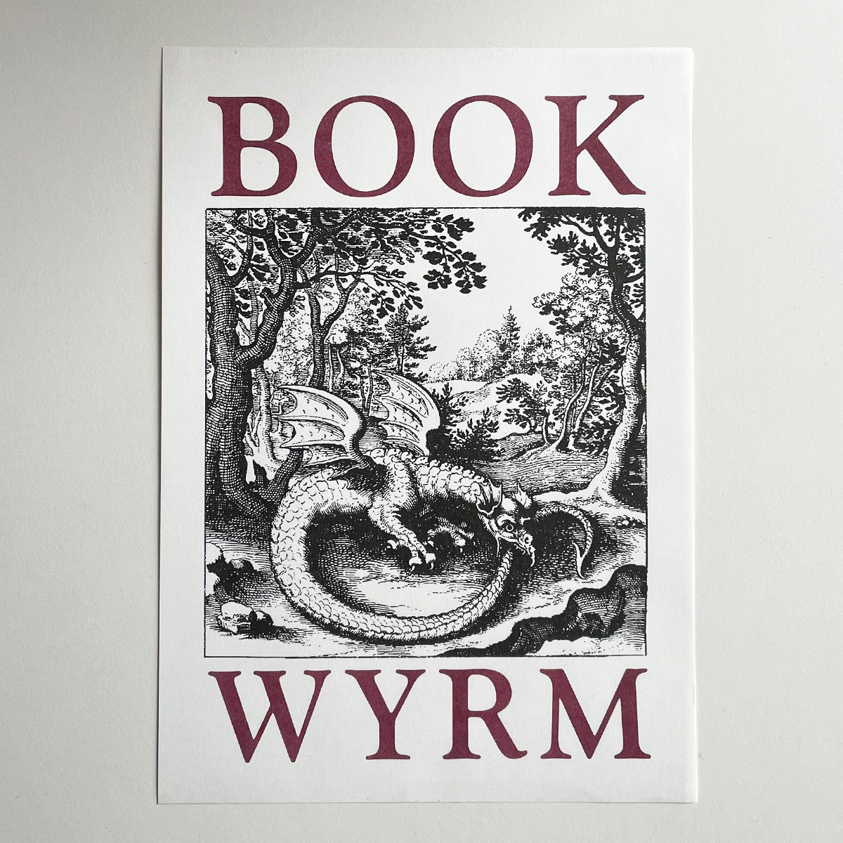 "Book Wyrm" Risograph Art Print
