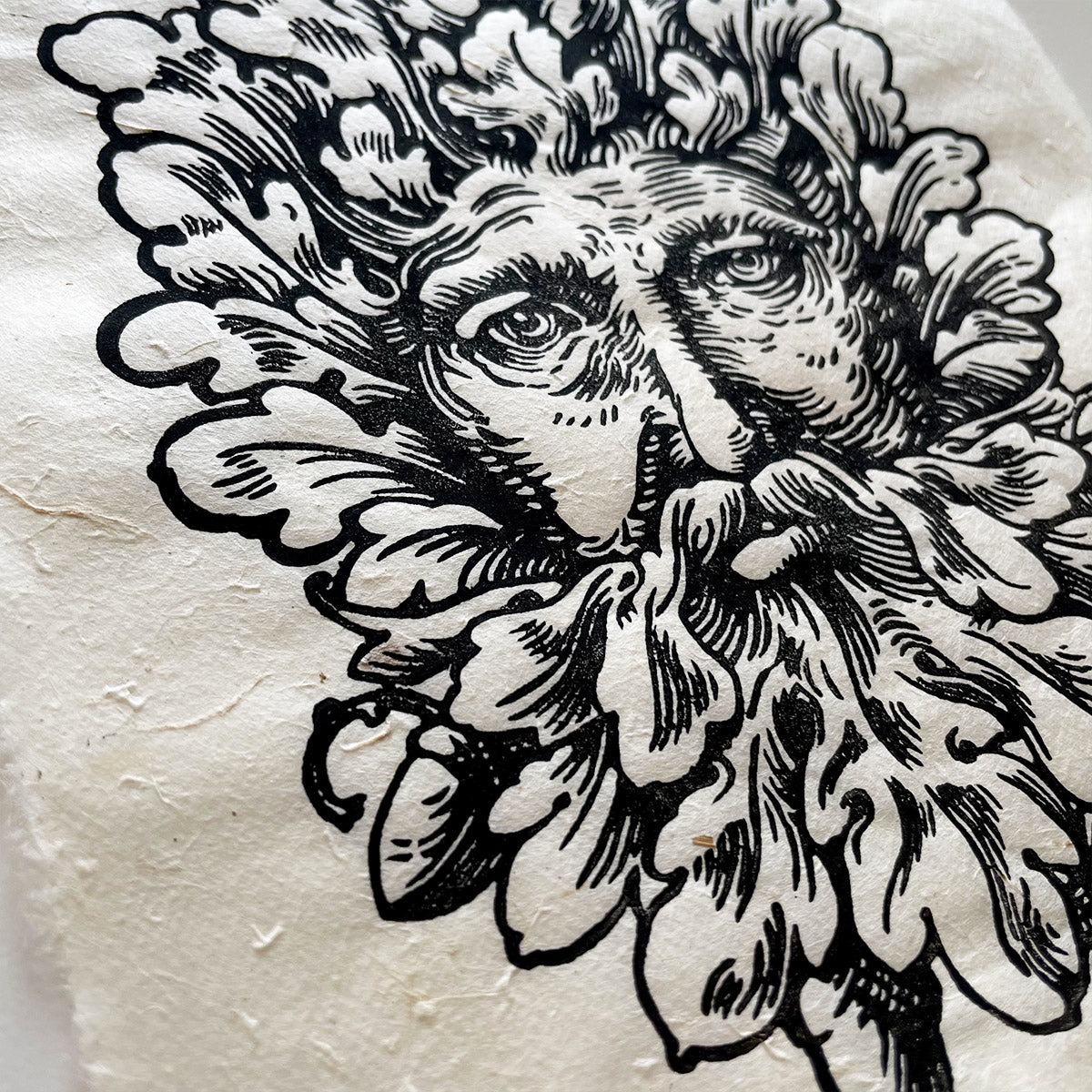 "Green Man" Linocut Print