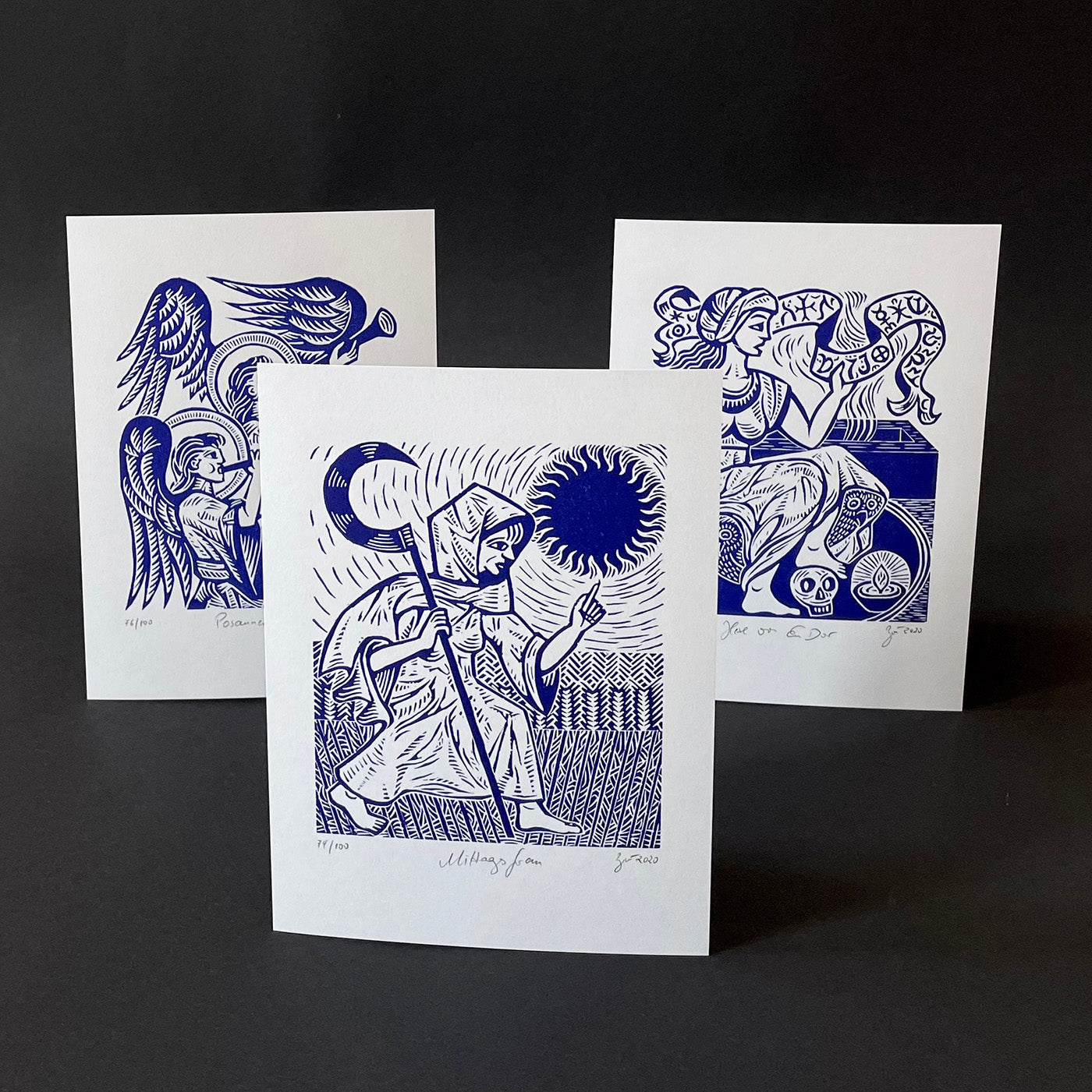 "Kleines Pandämonium" Linocut Art Print Set