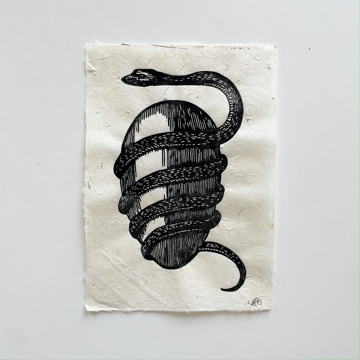 "Orphic Egg" Linocut Print