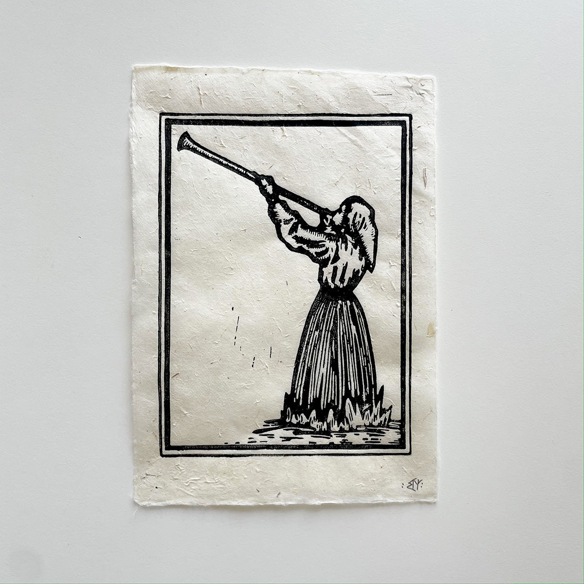 "The Piper" Linocut Print
