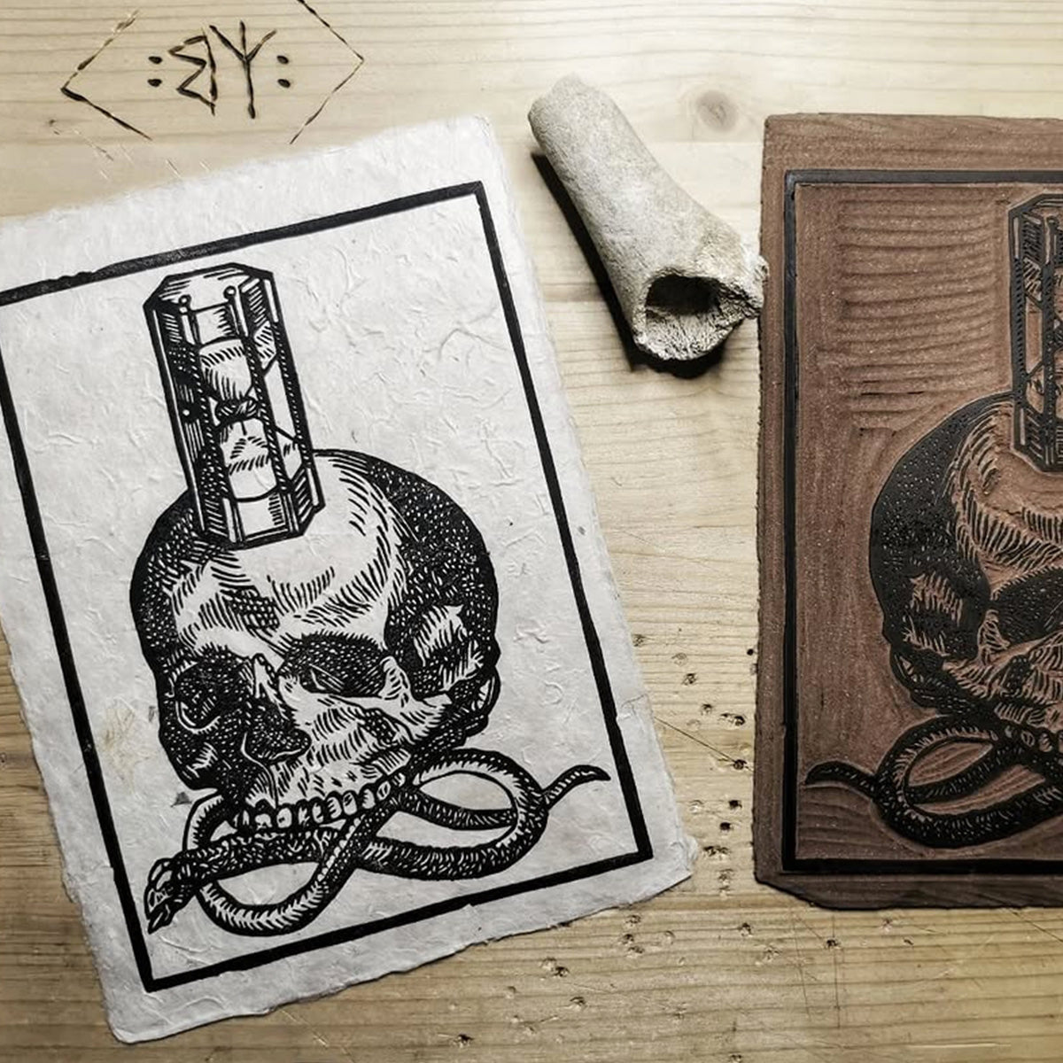 "Geist im Geisel" Linocut Print