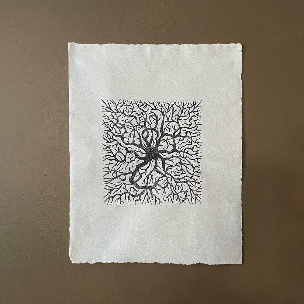 Map of Roots Linocut Print