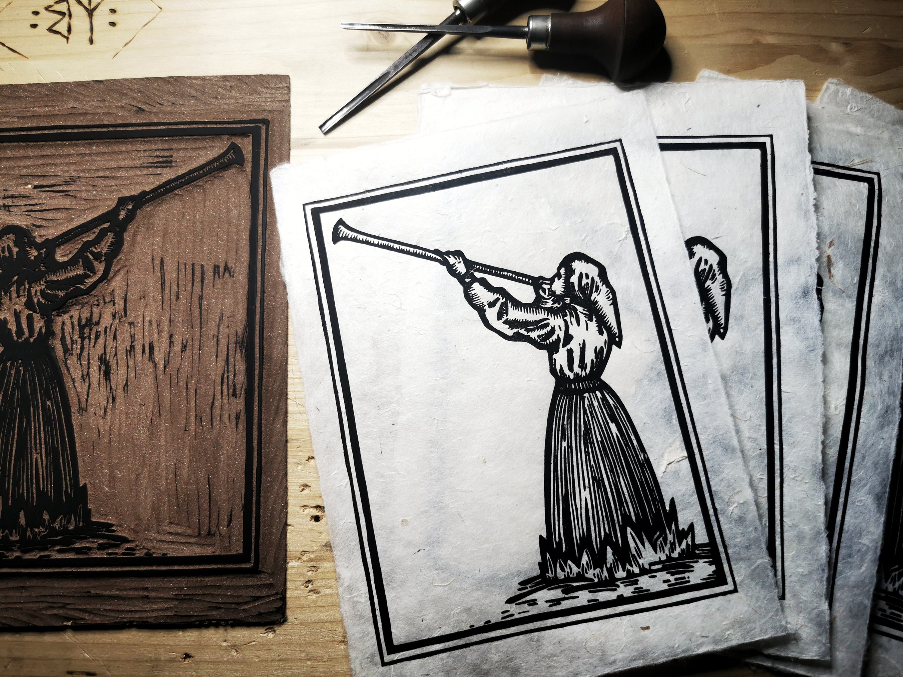 The Piper Linocut Print - MANVFACTVS - Haus Nostromo